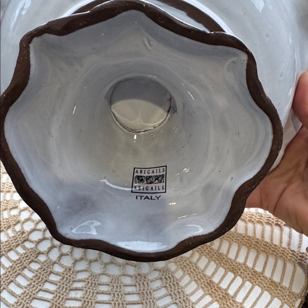 HIGH QUALITY CERAMIC PEDESTAL COMPOTE BOWL BY ABIGAILS MADE IN ITALY BRAND NEW - Picture 5 of 9